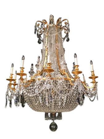 Lustre en Cristal et en Or