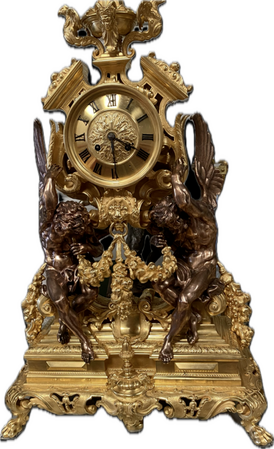 Horloge Ancienne en Or et en Bronze